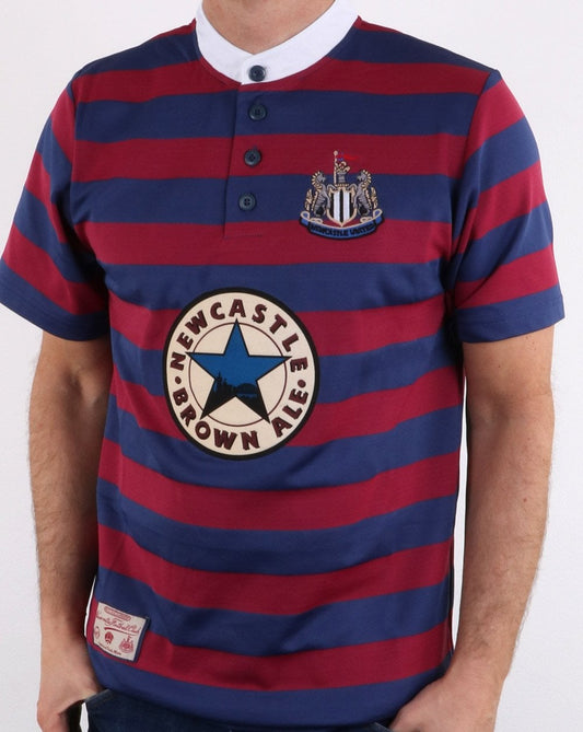 80er Casual Classics Newcastle United 1996 Auswärtstrikot Weinrot/Marineblau