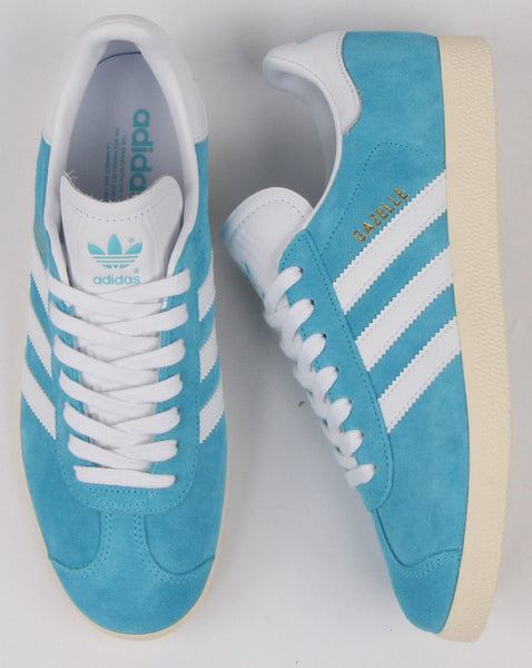 Adidas Gazelle Trainers Bright Cyan/White