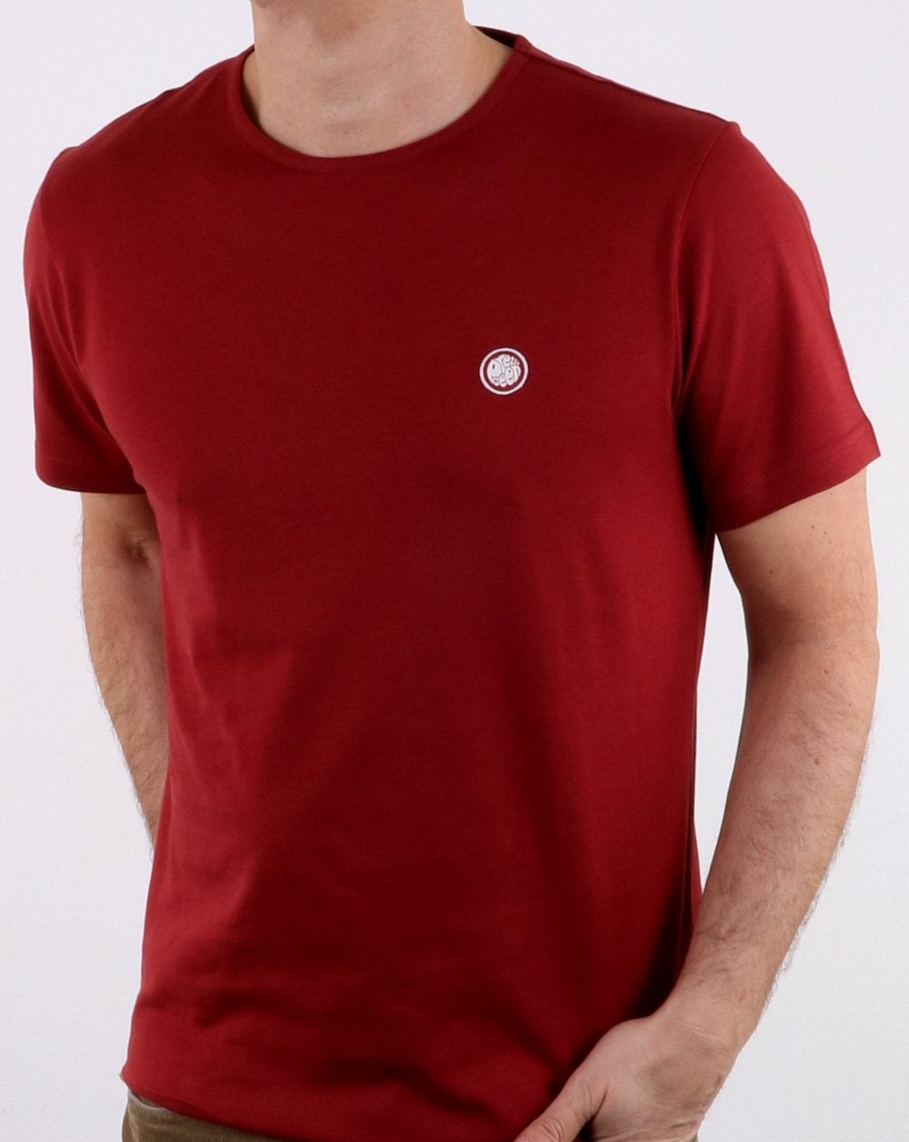 Pretty Green Baumwoll-T-Shirt Dunkelrot