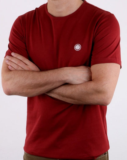 Pretty Green Baumwoll-T-Shirt Dunkelrot