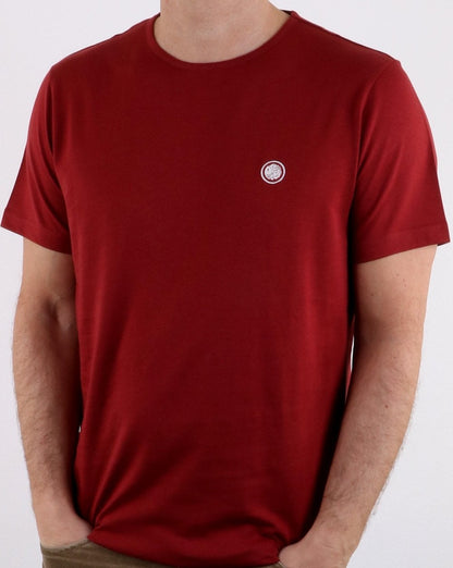 Pretty Green Baumwoll-T-Shirt Dunkelrot