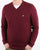 Lyle And Scott Cotton Merino V Neck Jumper Claret Marl