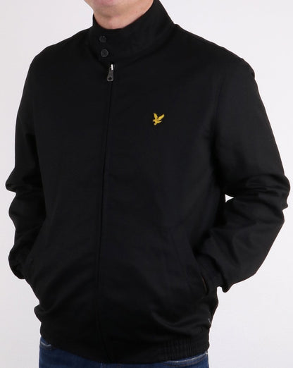 Lyle And Scott – Harrington-Jacke mit Karomuster und Futter in Schwarz