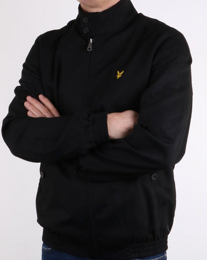 Lyle And Scott – Harrington-Jacke mit Karomuster und Futter in Schwarz