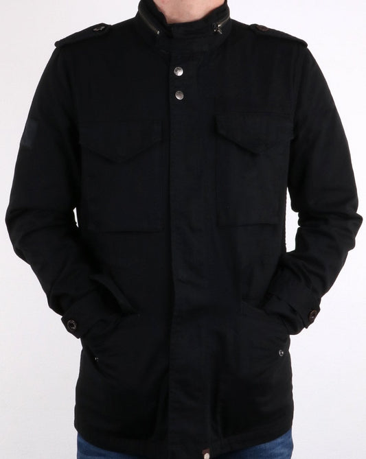 Pretty Green Pretty Green M65 Jacke aus Baumwolle in Schwarz