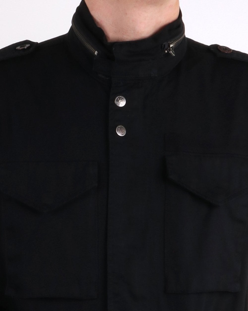 Pretty Green M65 Jacke aus Baumwolle in Schwarz