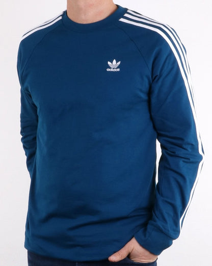 Adidas Originals 3-Streifen Langarm-T-Shirt Legend Marine