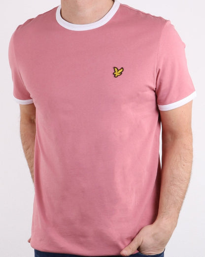Lyle And Scott Ringer T-Shirt Rosa/Weiß