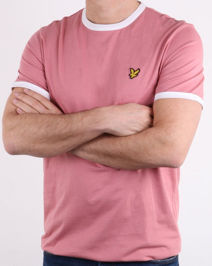 Lyle And Scott Ringer T-Shirt Rosa/Weiß
