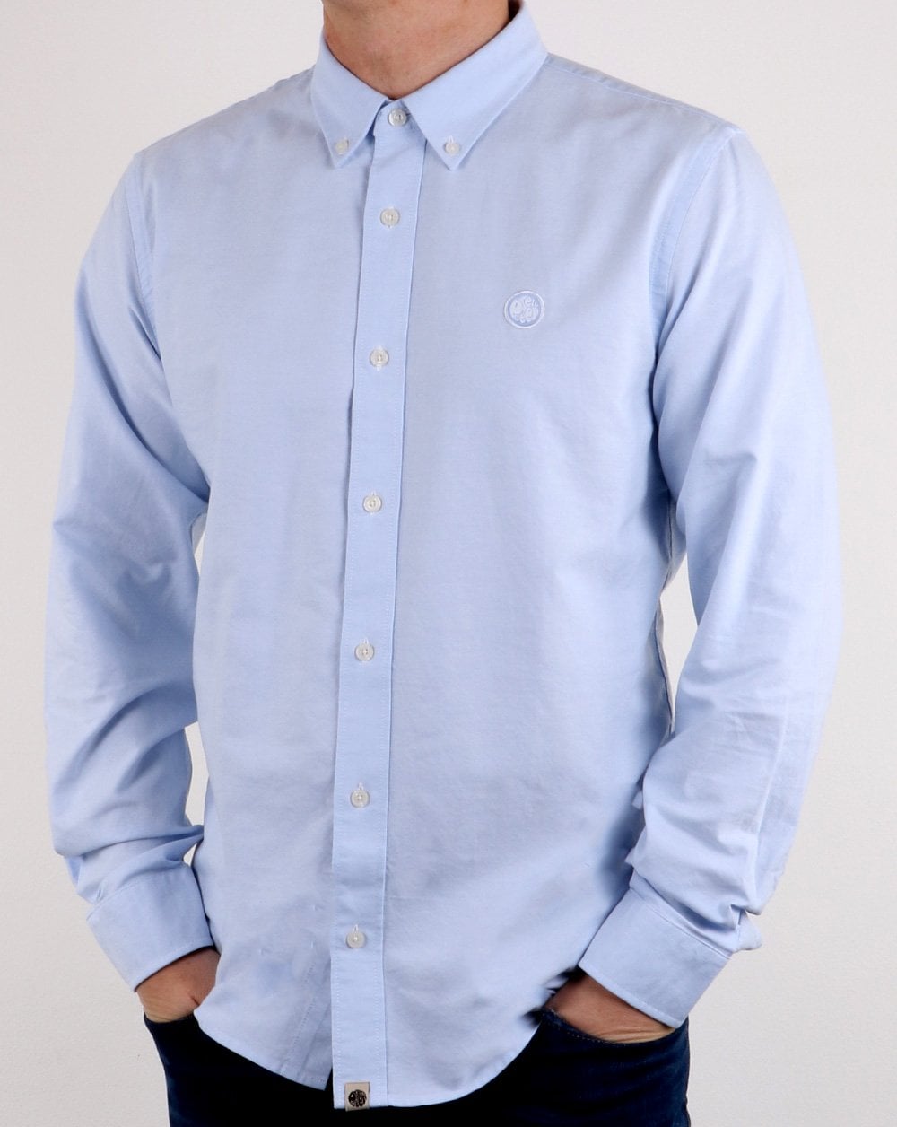 Pretty Green Classic Fit Oxford-Hemd Himmelblau