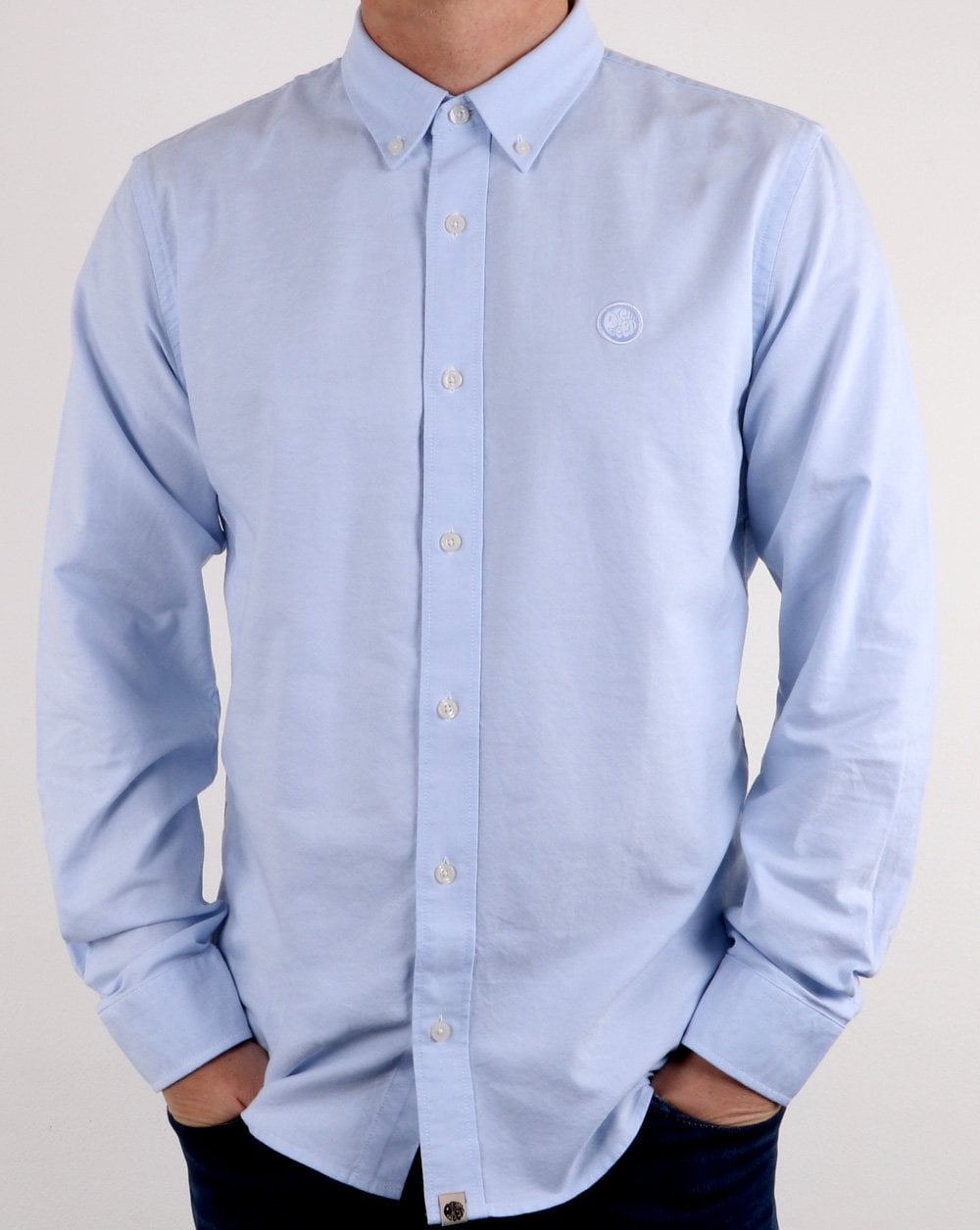 Pretty Green Classic Fit Oxford-Hemd Himmelblau