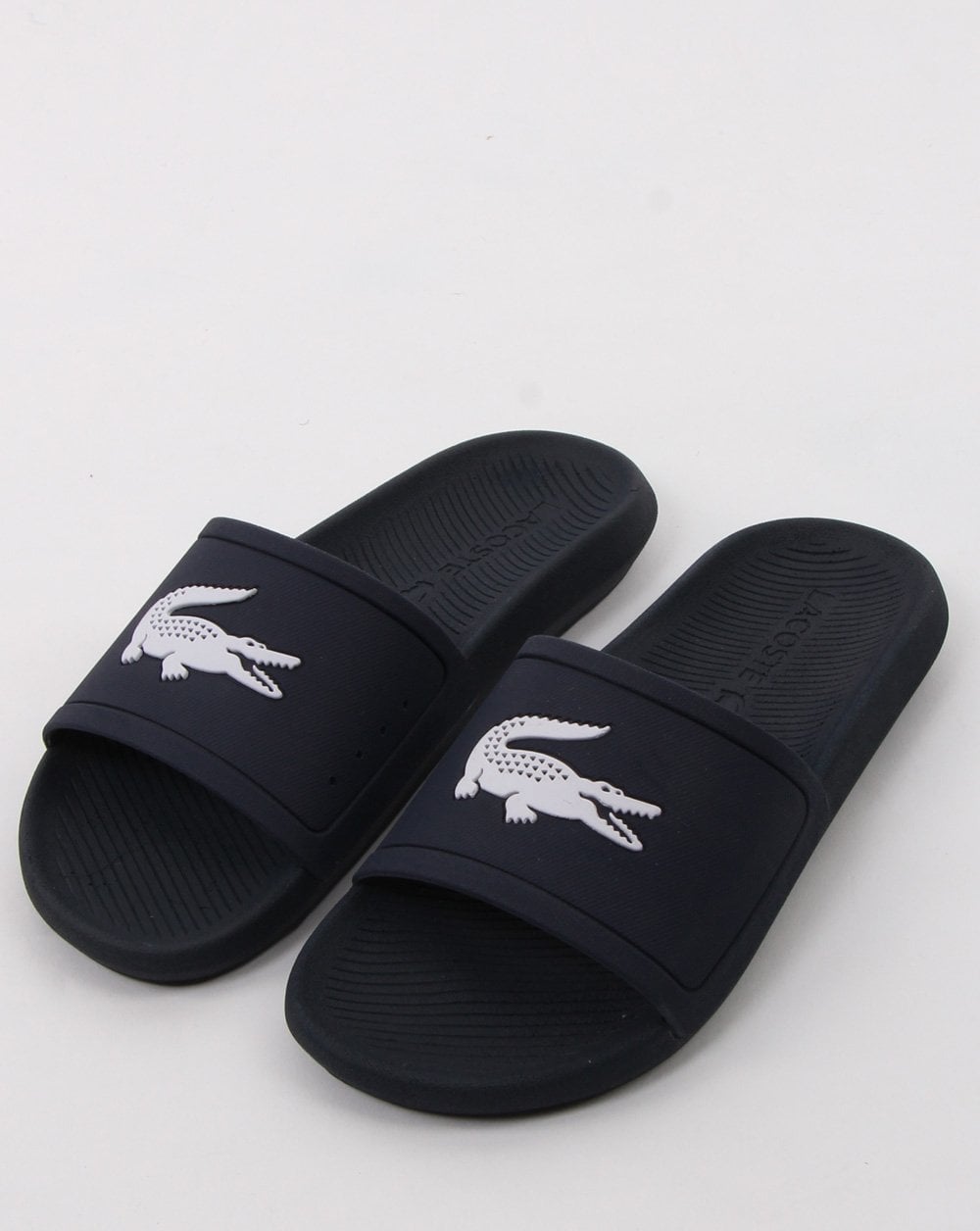 Lacoste Footwear Croco Slide Marineblau/Weiß