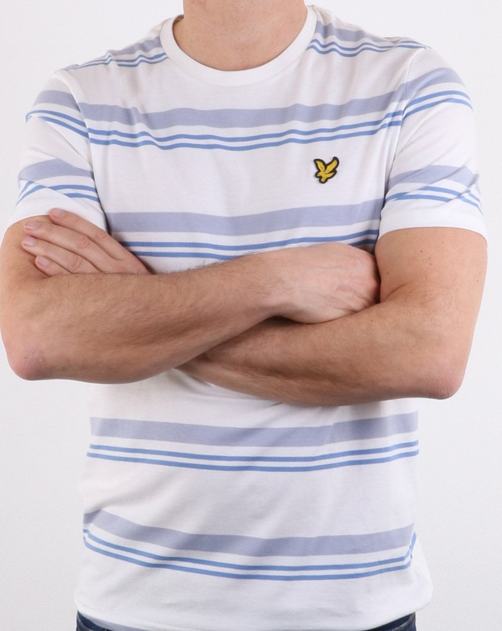Lyle And Scott – Gestreiftes T-Shirt in Weiß