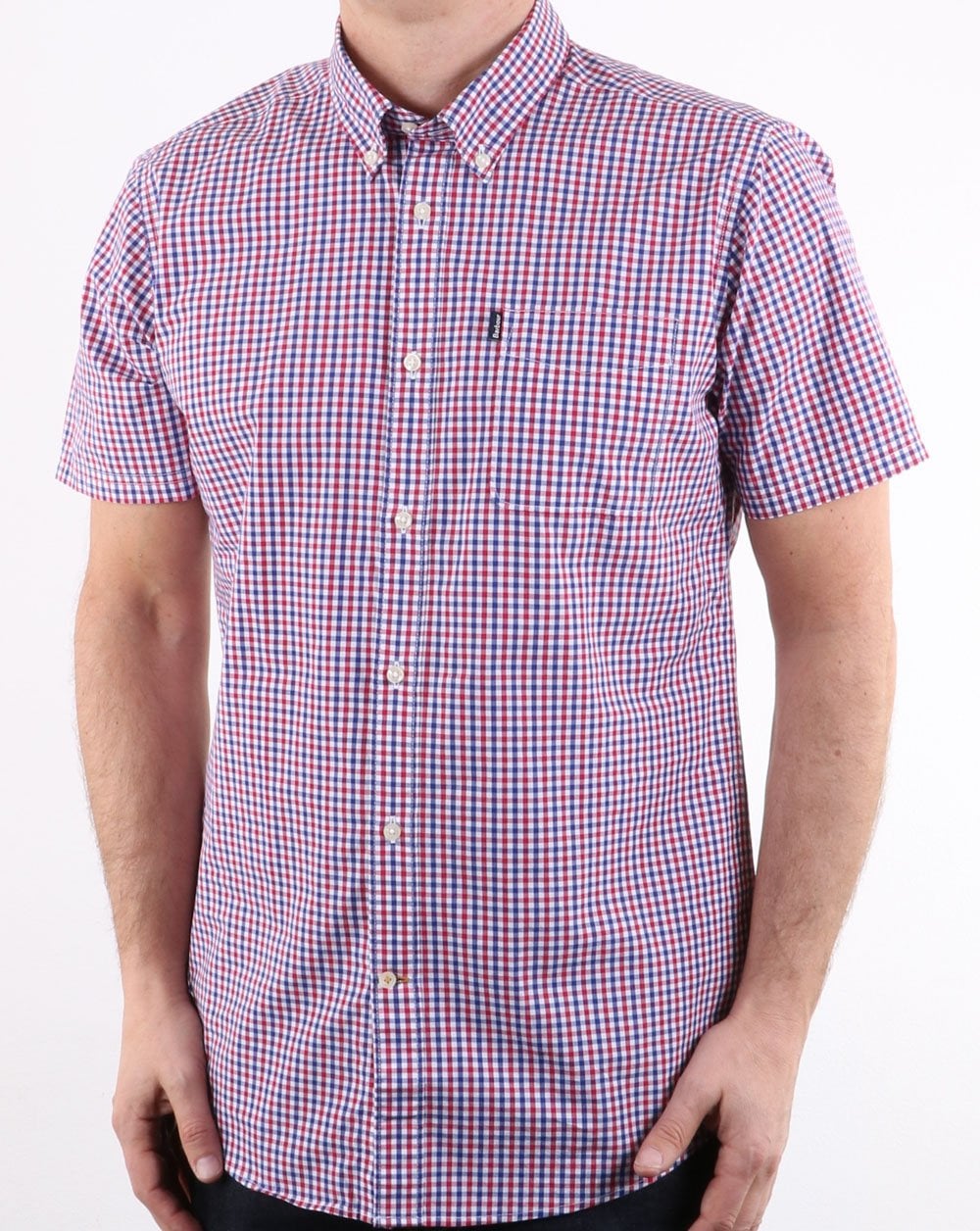 Barbour – Kurzärmliges, mehrfarbig kariertes Gingham-Hemd