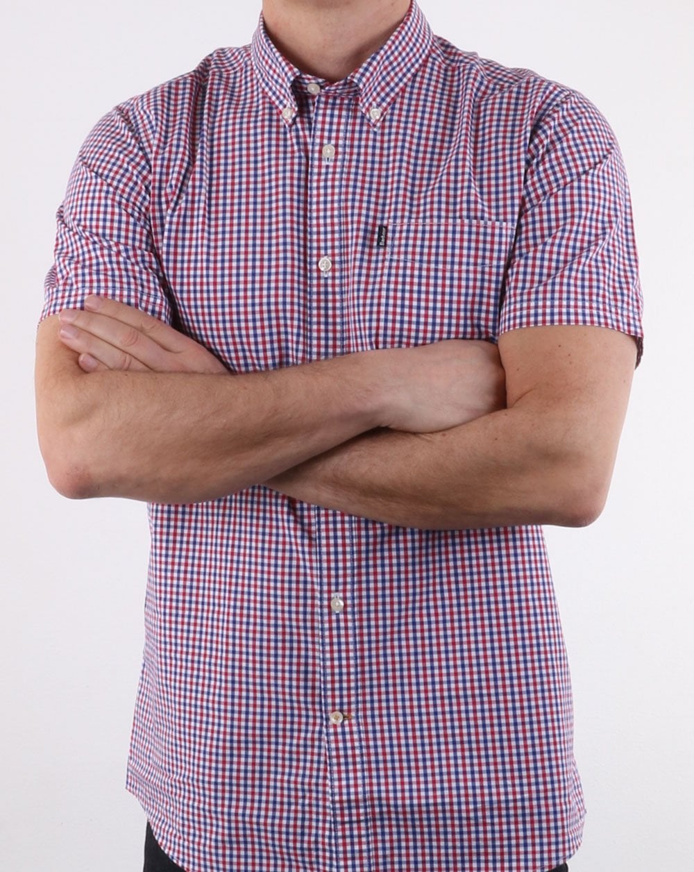 Barbour – Kurzärmliges, mehrfarbig kariertes Gingham-Hemd