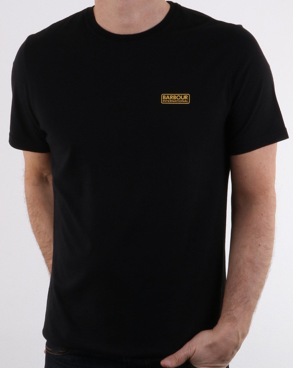 Barbour – Schwarzes T-Shirt mit kleinem Logo