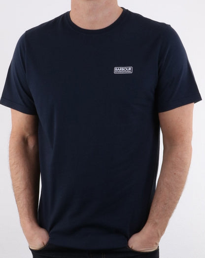 Barbour International – T-Shirt mit kleinem Logo in Marineblau