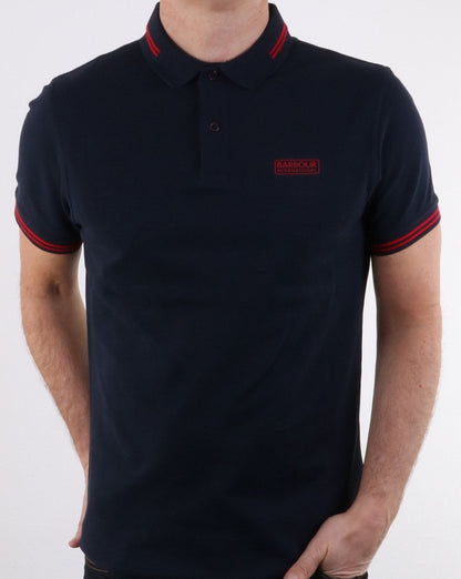 Barbour Poloshirt mit Streifen in Marineblau