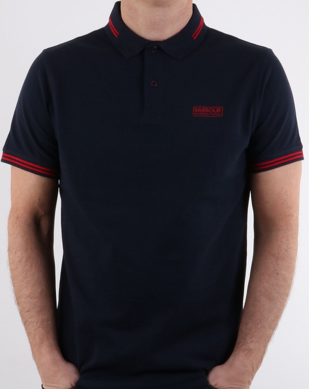 Barbour Poloshirt mit Streifen in Marineblau