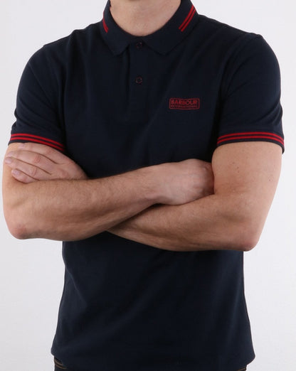 Barbour Poloshirt mit Streifen in Marineblau