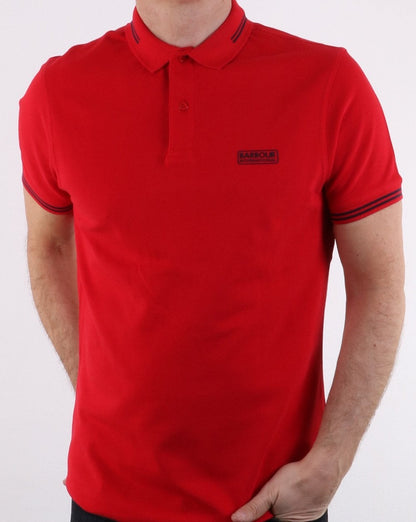 Barbour Poloshirt mit Streifen in Rot