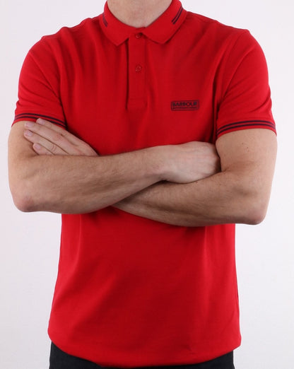 Barbour Poloshirt mit Streifen in Rot
