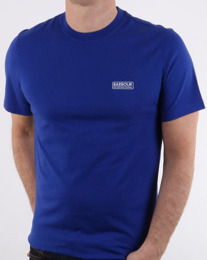 Barbour International – T-Shirt mit kleinem Logo in Blau