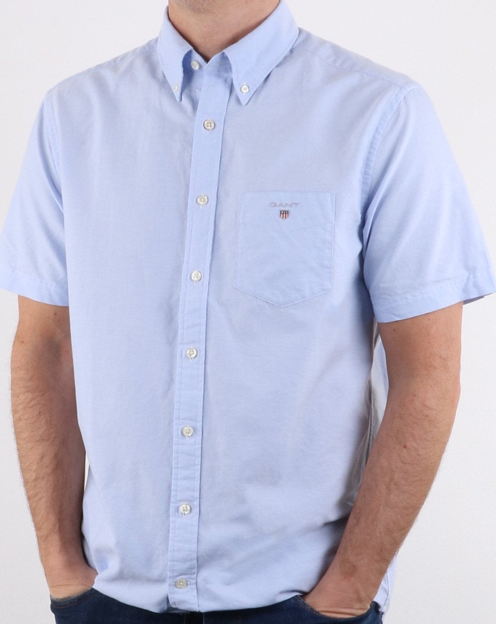 Gant The Oxford Shirt Reg Kurzarmhemd Capriblau