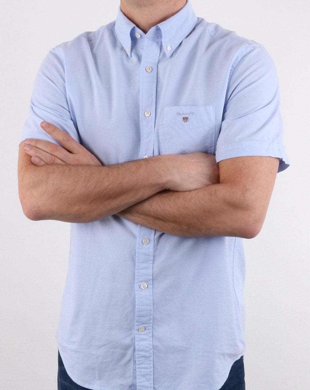 Gant The Oxford Shirt Reg Kurzarmhemd Capriblau