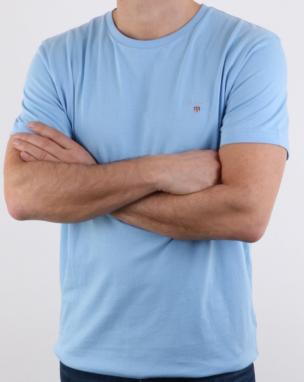 Gant Solid Crew Neck T Shirt Capri Blue