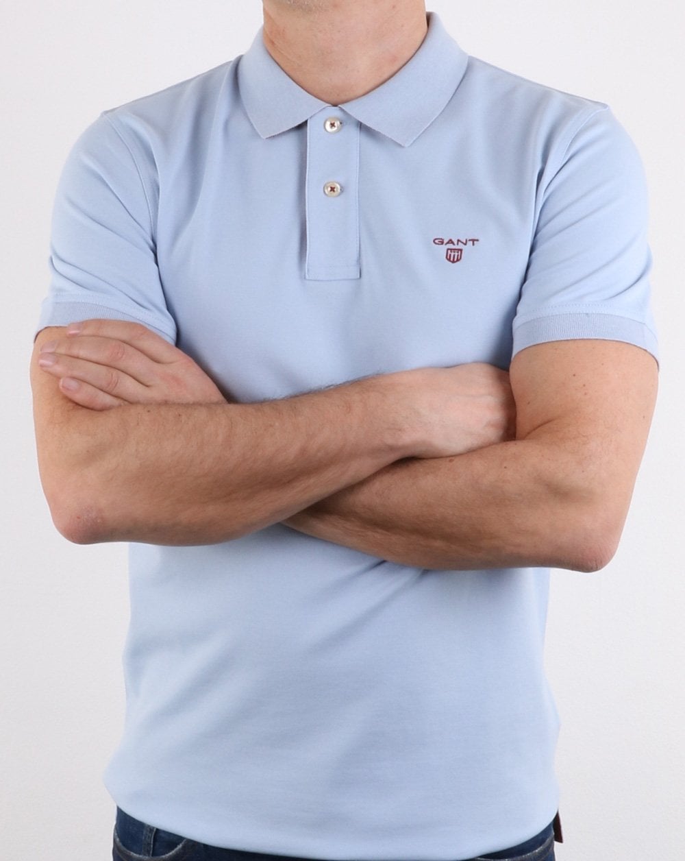 Gant Contrast Collar Polo Shirt Hamptons Blue