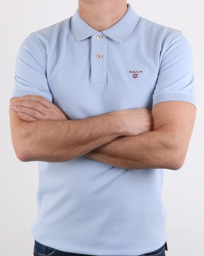 Gant Poloshirt mit Kontrastkragen Hamptons Blue