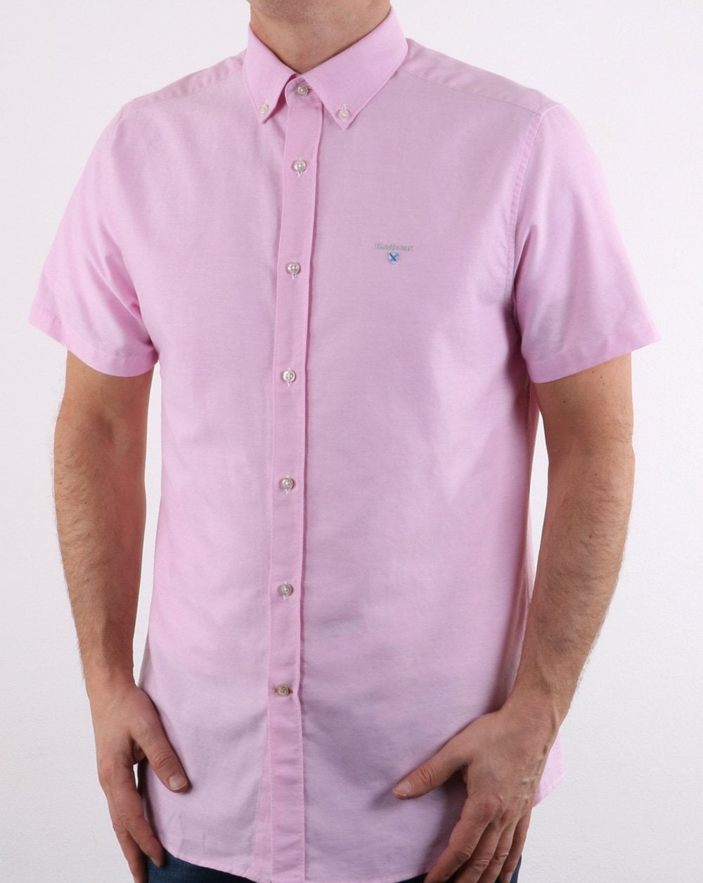 Barbour Oxford Kurzarmhemd Rosa