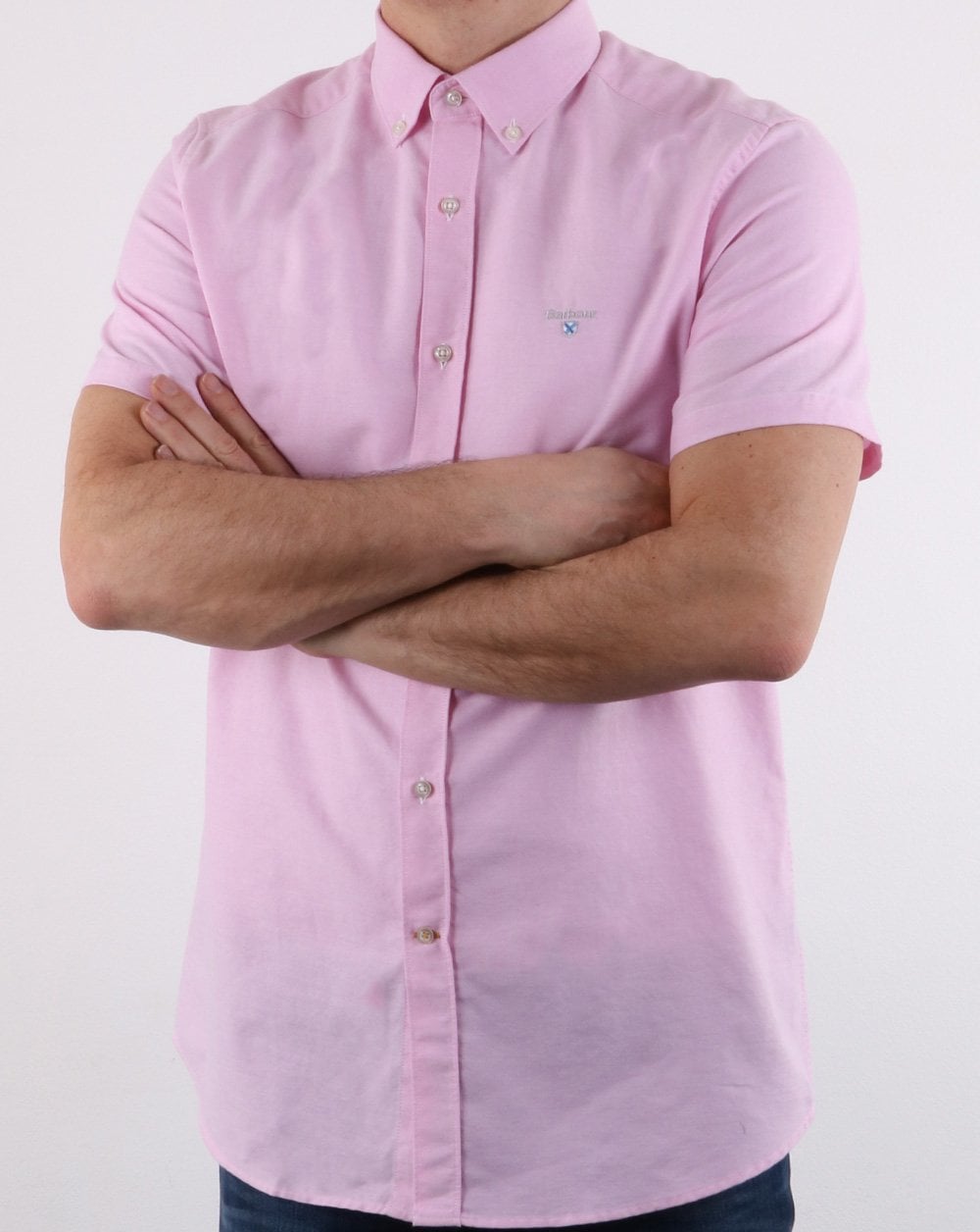 Barbour Oxford Kurzarmhemd Rosa