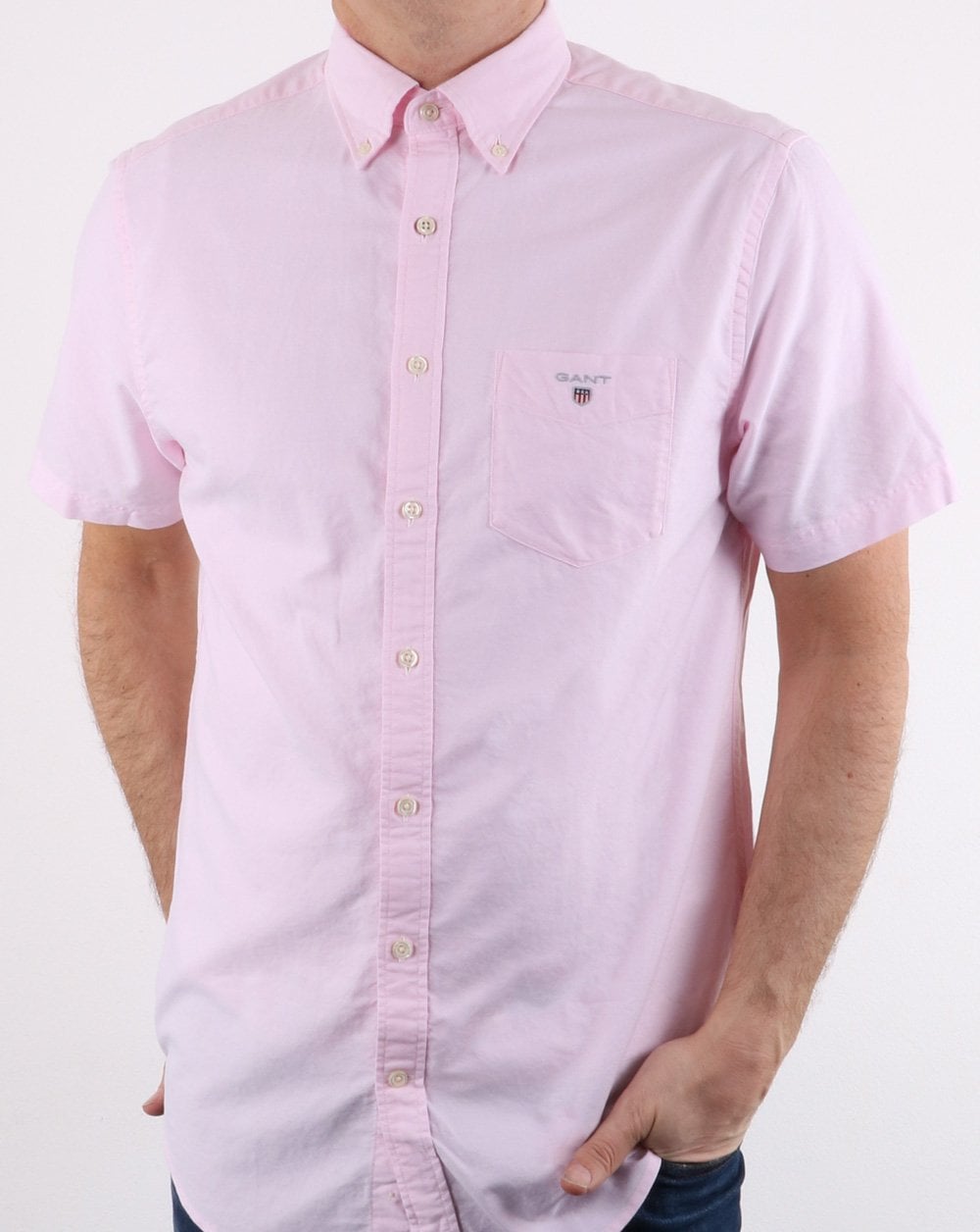 Gant The Oxford Shirt Reg Kurzarmhemd Hellrosa