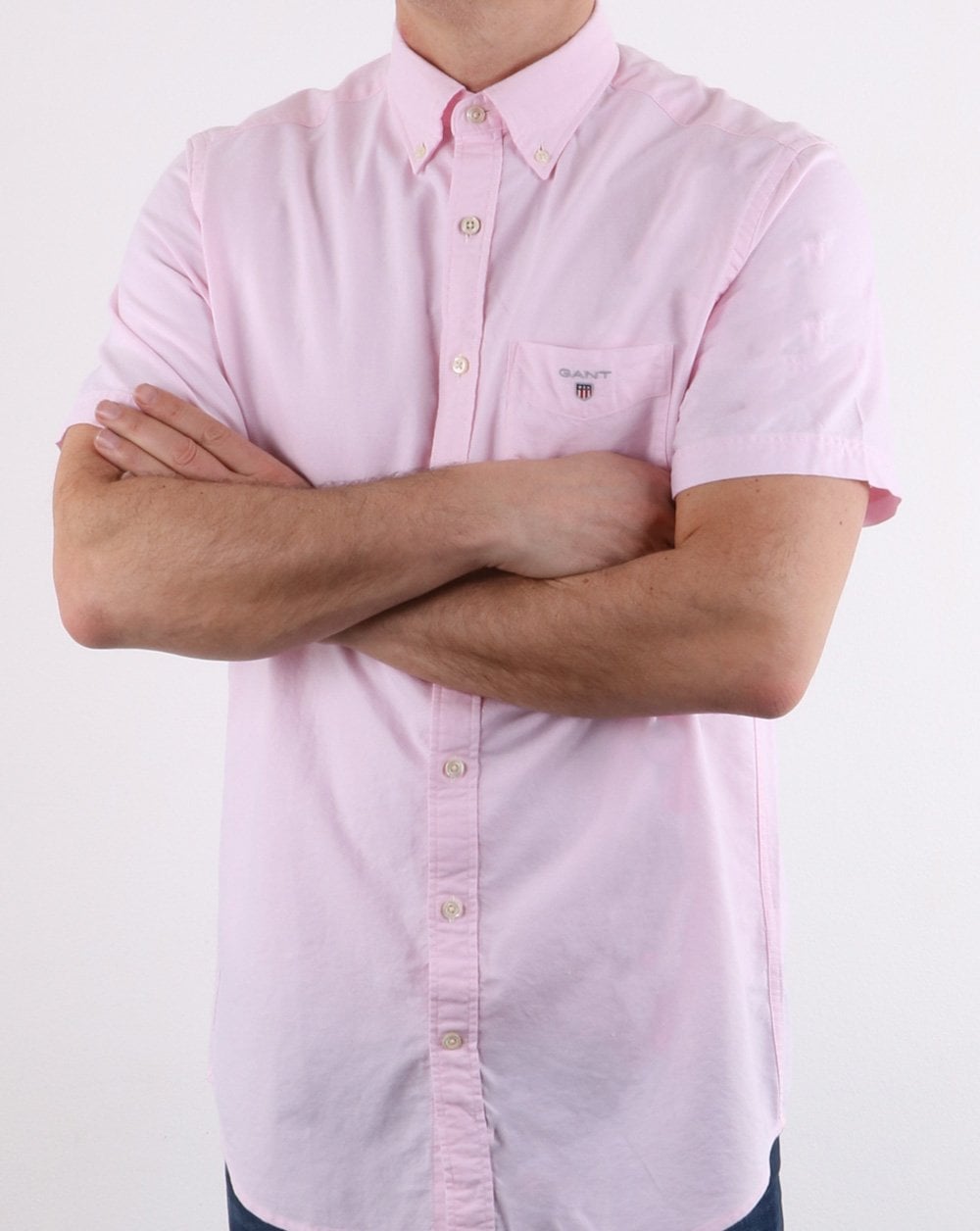 Gant The Oxford Shirt Reg Short Sleeve Shirt Light Pink