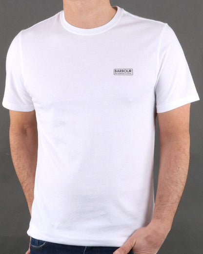 Barbour International – Weißes T-Shirt mit kleinem Logo