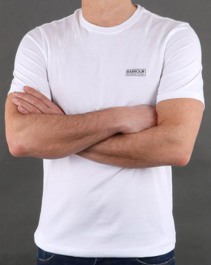 Barbour International – Weißes T-Shirt mit kleinem Logo