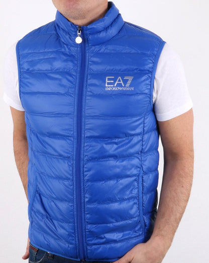 Emporio Armani – EA7 Core – Daunenweste mit Reißverschluss und Logo in Königsblau