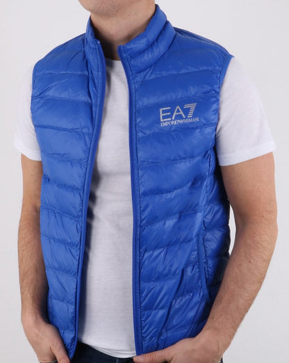 Emporio Armani – EA7 Core – Daunenweste mit Reißverschluss und Logo in Königsblau