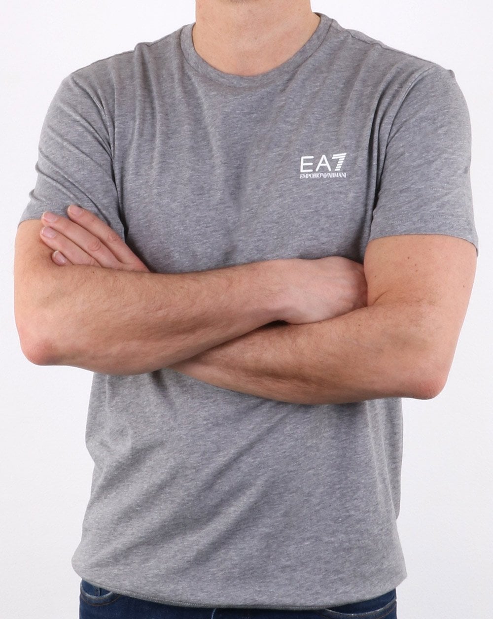 Emporio Armani EA7 Core T-Shirt Hellgrau meliert