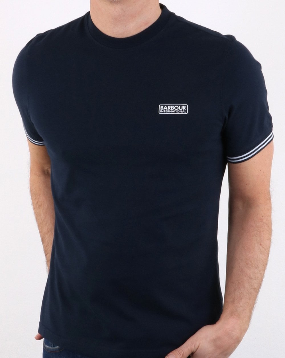 Barbour Cable Tipped Tee Navy