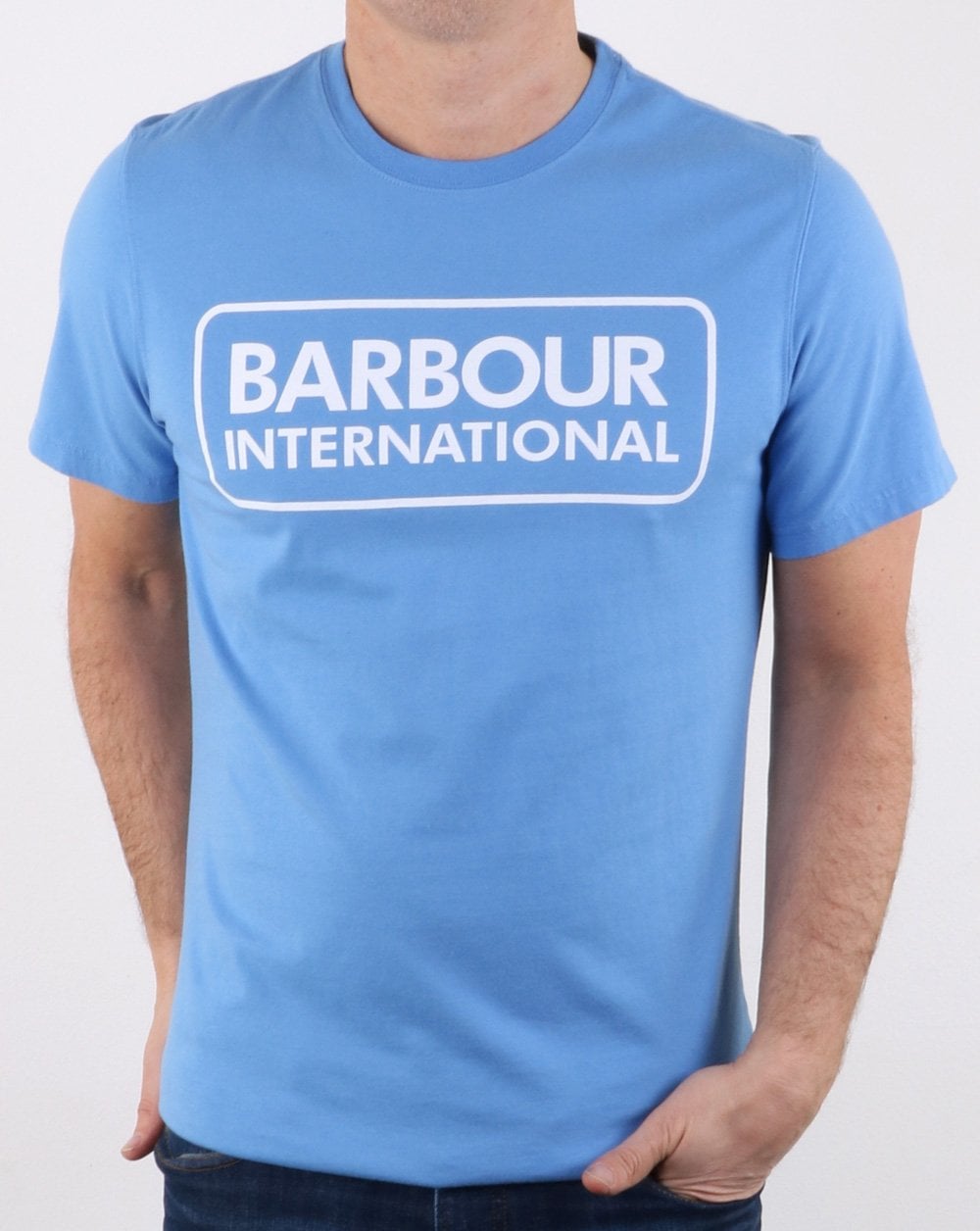 Barbour International T-Shirt mit Blocklogo Blau