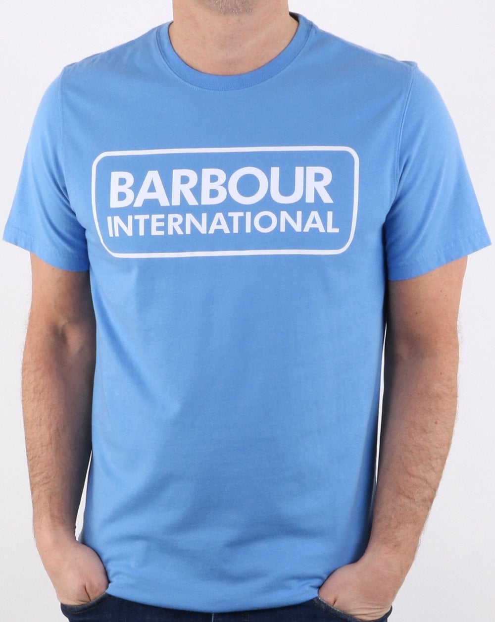 Barbour International T-Shirt mit Blocklogo Blau