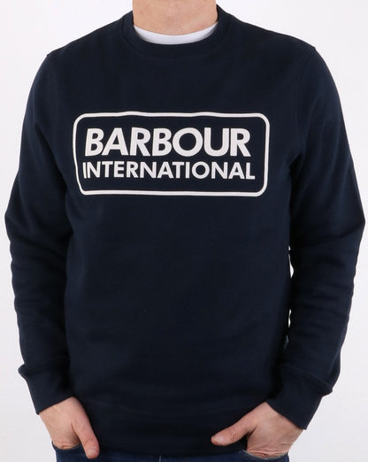 Barbour International Sweatshirt mit großem Logo, Marineblau