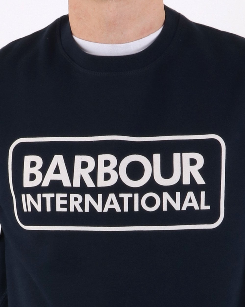 Barbour International Sweatshirt mit großem Logo, Marineblau