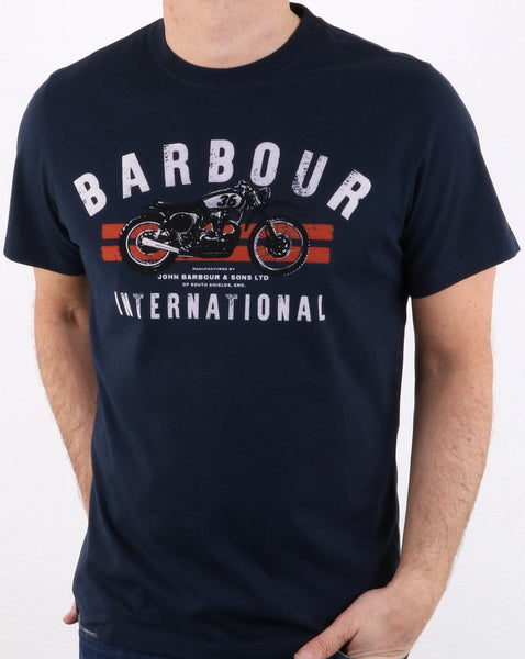 Barbour Bike Stripes Tee Navy