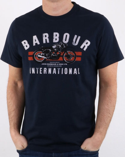 Barbour Bike Stripes T-Shirt Marineblau