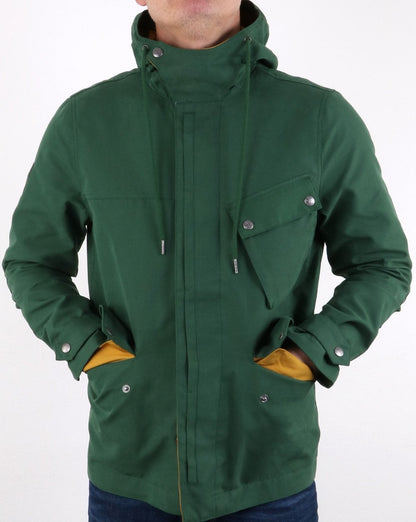 Pretty Green Herren Kontrastfarbene Kapuzenjacke Grün