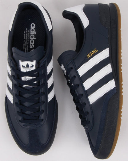 Adidas Jeans Ledersneaker Marineblau/Weiß